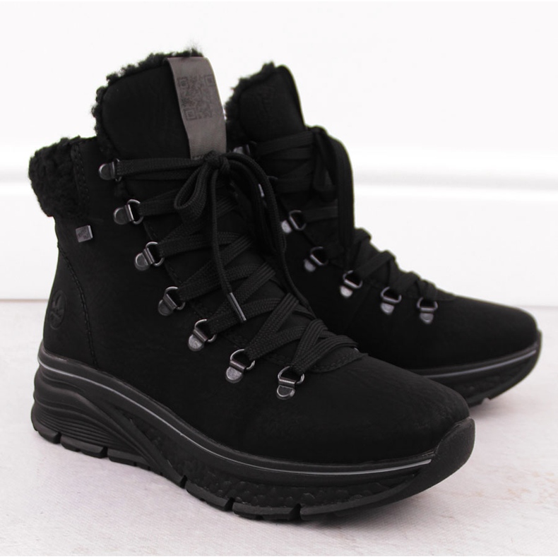 Bottes isolées imperméables pour femmes, noir Rieker 48034-00 le noir 2 Bottes isolées imperméables pour femmes, noir Rieker 48034-00 le noir 2