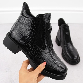 Bottines en cuir verni pour femme, noir, Filippo DBT6663 le noir 1