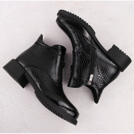 Bottines en cuir verni pour femme, noir, Filippo DBT6663 le noir 3