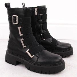 Bottes de travail en cuir pour femme, noires Big Star OO274A256 2