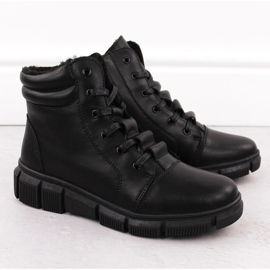 Bottes en cuir à plateforme pour femmes, noires, T.Sokolski Z24-335 le noir 2