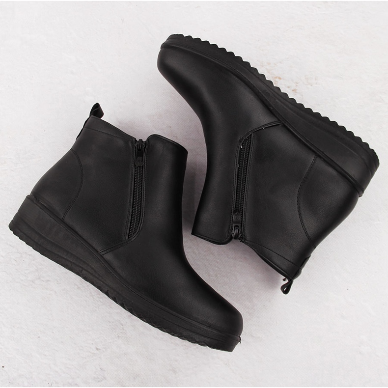 Bottines noires surélevées et confortables pour femmes Filo Donna Z24-37 2