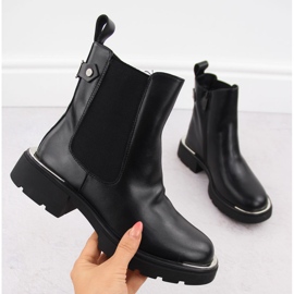 Bottines Chelsea en cuir pour femme, noir Goe OO2N4147 1