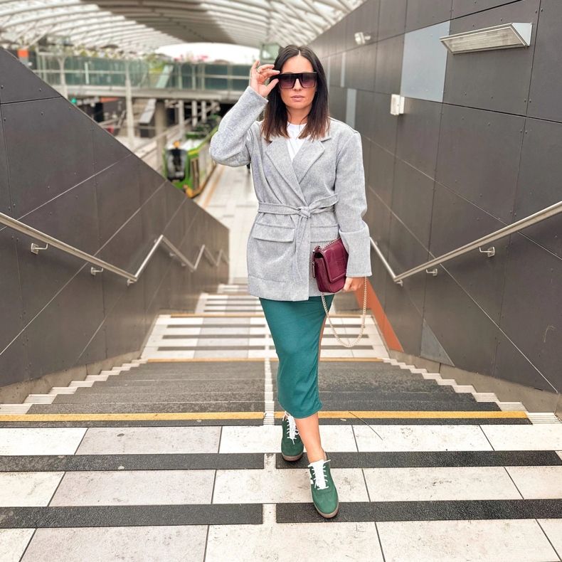 Olivier Chaussures en cuir pour femme, baskets Style 1259, vertes 1