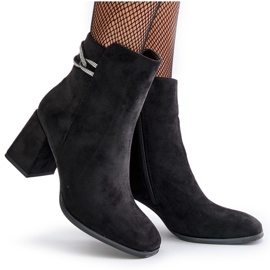 Bottines isolées pour femmes à talon haut, Eco Daim, noir Saivia le noir 11