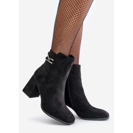Bottines isolées pour femmes à talon haut, Eco Daim, noir Saivia 1