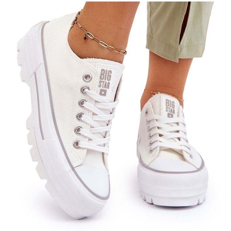 Baskets Plateforme Tissu Big Star LL274150 Blanc 4