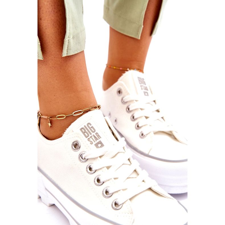 Baskets Plateforme Tissu Big Star LL274150 Blanc 2