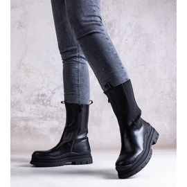 Bottines noires à semelle massive Naema le noir 2