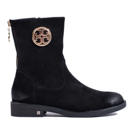 SHELOVET Bottines femme en daim noir Potocki le noir 1