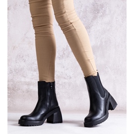 Bottines noires pour femmes en éco-cuir Ariane le noir 2