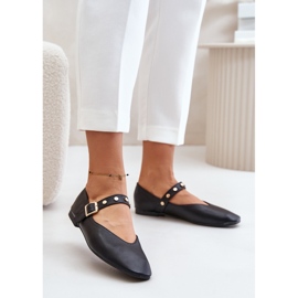 Ballerines En Cuir Écologique Avec Bride Noir Alcionora le noir 2