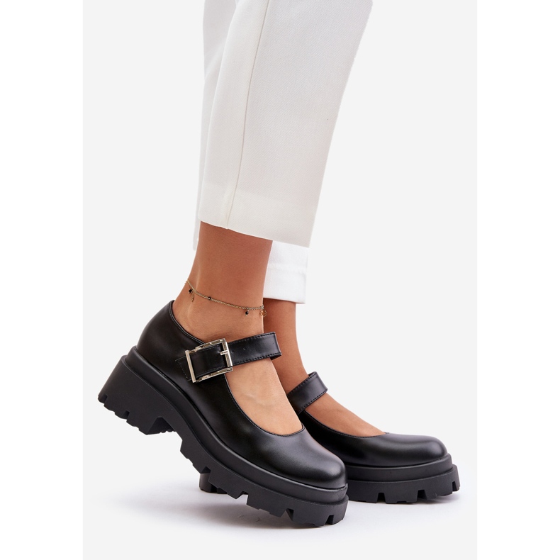 Chaussures Femme Avec Boucle Noir Plikuria 1