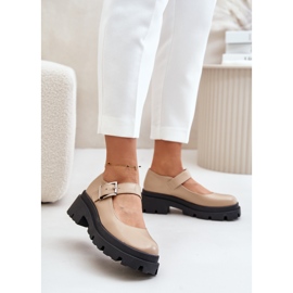 Chaussures femme beiges avec boucle Plikuria 2 Chaussures femme beiges avec boucle Plikuria 2