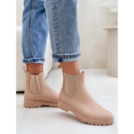 Bottes en caoutchouc avec inserts élastiques pour femme, beige Ciariel 5