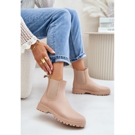 Bottes en caoutchouc avec inserts élastiques pour femme, beige Ciariel 7