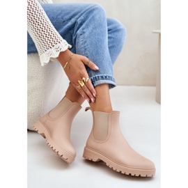 Bottes en caoutchouc avec inserts élastiques pour femme, beige Ciariel 8