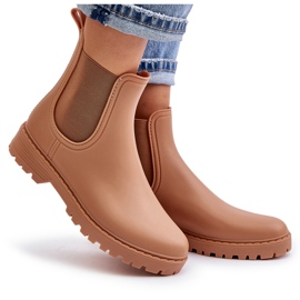 Bottes en caoutchouc pour femmes avec inserts élastiques, marron Ciariel beige 8