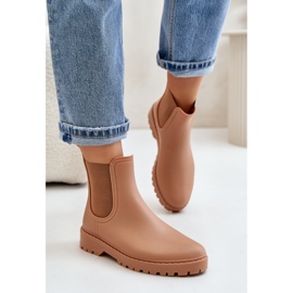Bottes en caoutchouc pour femmes avec inserts élastiques, marron Ciariel beige 3