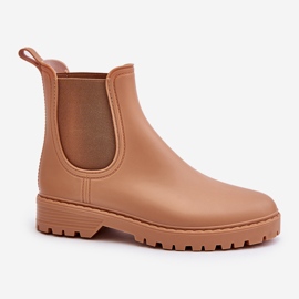 Bottes en caoutchouc pour femmes avec inserts élastiques, marron Ciariel beige 4