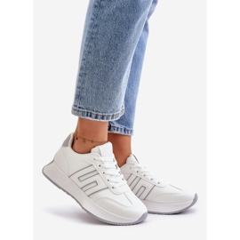 Baskets pour femmes, chaussures de sport sur la plateforme, Thari blanc et gris blanche 1