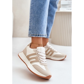 Baskets pour femmes, chaussures de sport sur la plateforme, Beige Thari 2