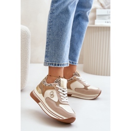 Baskets Plateformes Femme Beige Debizia 2