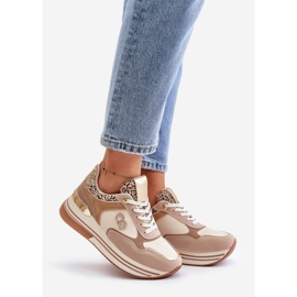 Baskets Plateformes Femme Beige Debizia 1