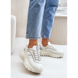 Baskets en cuir pour femmes sur la plateforme Big Star OO274A221 HI-POLY System Blanc blanche 2