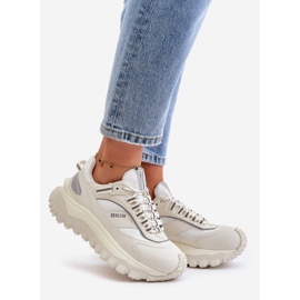Baskets en cuir pour femmes sur la plateforme Big Star OO274A221 HI-POLY System Blanc blanche 1