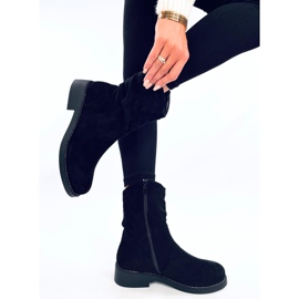 Vashtis Bottines plates en daim noir le noir 4