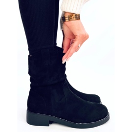 Vashtis Bottines plates en daim noir le noir 3