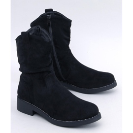 Vashtis Bottines plates en daim noir 1