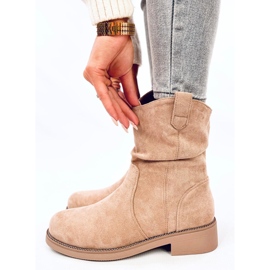 Vashtis Bottines plates en daim kaki beige 3
