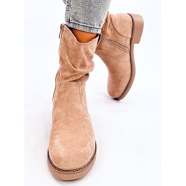 Vashtis Bottines plates en daim kaki beige 2