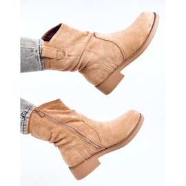 Vashtis Bottines plates en daim kaki beige 4