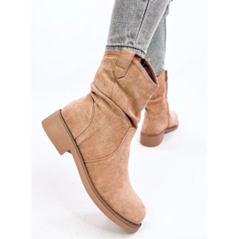 Vashtis Bottines plates en daim kaki beige 5