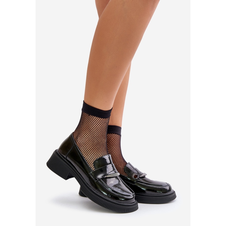 S.Barski Mocassins Femme Laqués Mocassins Avec Décoration D&amp;A LZ42-031 Noir le noir 1