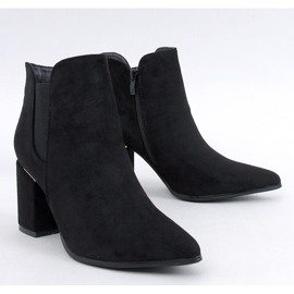 Croix Bottines noires à talons et bout en amande le noir 1
