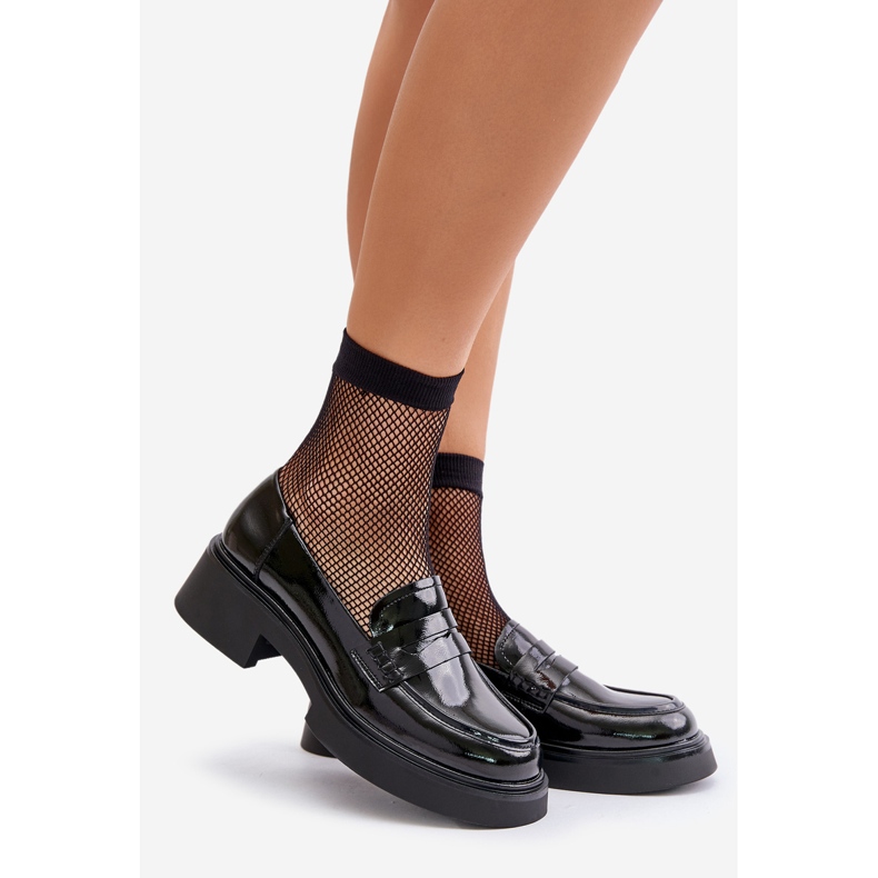 S.Barski Mocassins vernis Mocassins pour femmes D&amp;A JC42-62 Noir 1