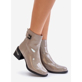 S.Barski Bottes à talons hauts vernies isolées MR880-093 Gris 1