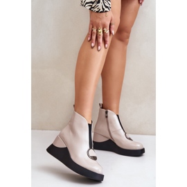 S.Barski Bottes compensées vernies isolées D&amp;A MR880-136 Beige 2