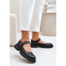 Chaussures en cuir écologique pour femmes avec sangle noir Vinceza 62179 2 Chaussures en cuir écologique pour femmes avec sangle noir Vinceza 62179 2
