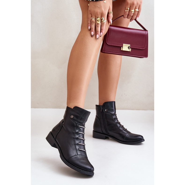 Bottines Plates Isolées Femme Noir Labise le noir 2