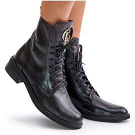 Bottines Zazoo 2955 Patent Worker avec détail doré sur la langue, noir le noir 9