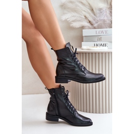 Bottines Zazoo 2955 Patent Worker avec détail doré sur la langue, noir le noir 7