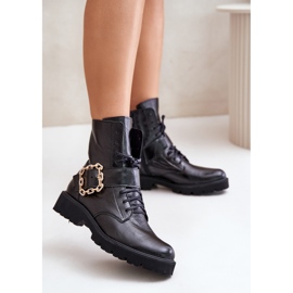 Zazoo 2951 Bottines en cuir verni avec boucle décorative, noir 2