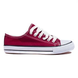 Baskets basses femme Shelovet bordeaux rouge 1