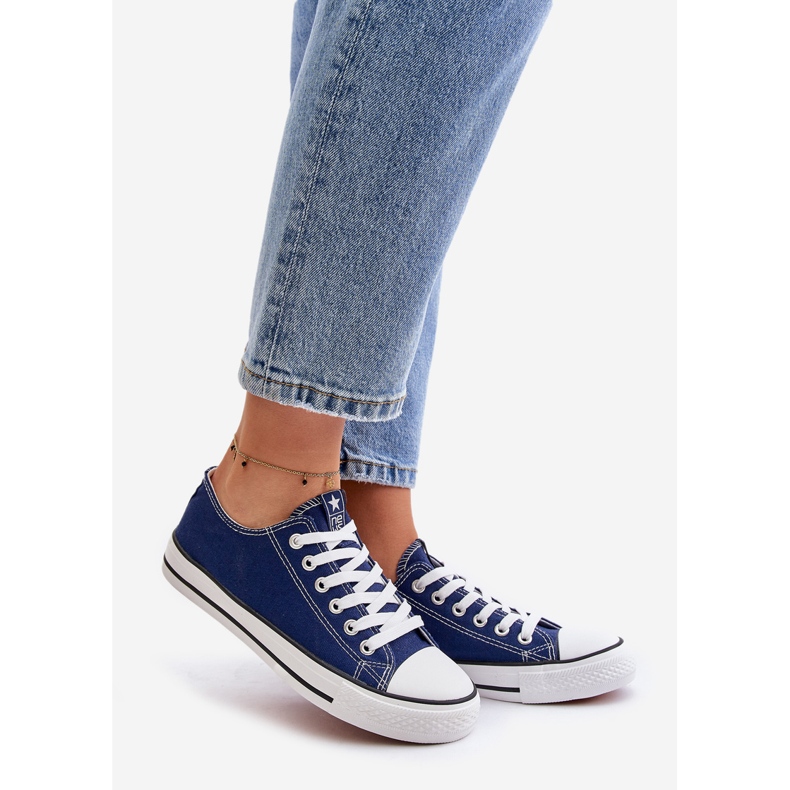 NEWS Baskets Ecoma Classiques Bleu Marine Femme 1