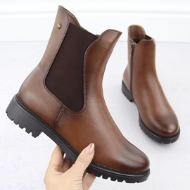 Bottines Chelsea isolées pour femmes marron Potocki 12418 brun 1